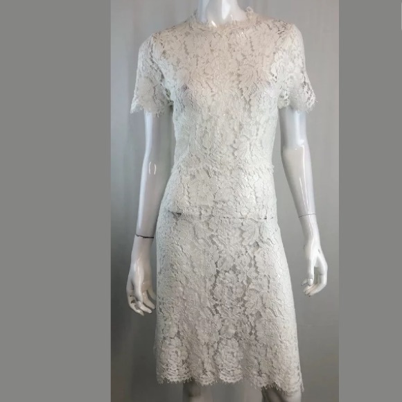 HB She Lace Scallop Fringe Sheer A-Line Dress - Picture 4 of 7